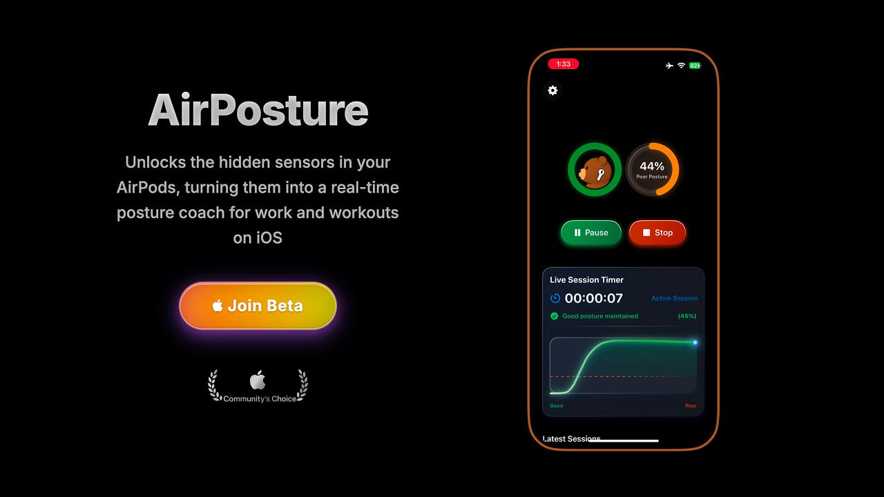 AirPods ile Duruş Takibi: AirPosture Uygulaması Beta Sürümü Yayınlandı